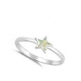 thumbnail image 4 of CHOOSE YOUR COLOR White Simulated Opal Star Inlay Dainty Ring Sterling Silver Band CZ Female Size 8, 4 of 4
