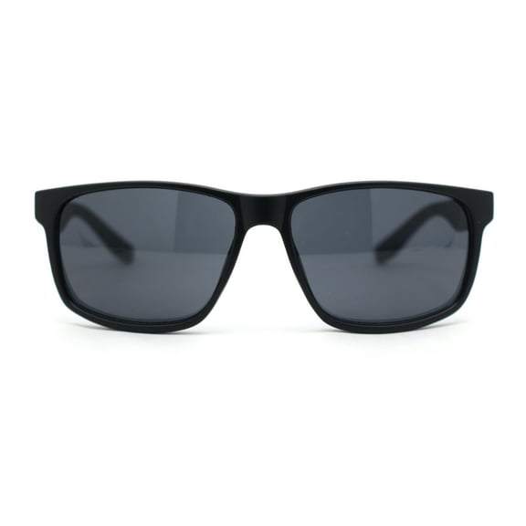 Classic Mens Sport Horn Rim Plastic Rectangular Sunglasses Matte Black - Black