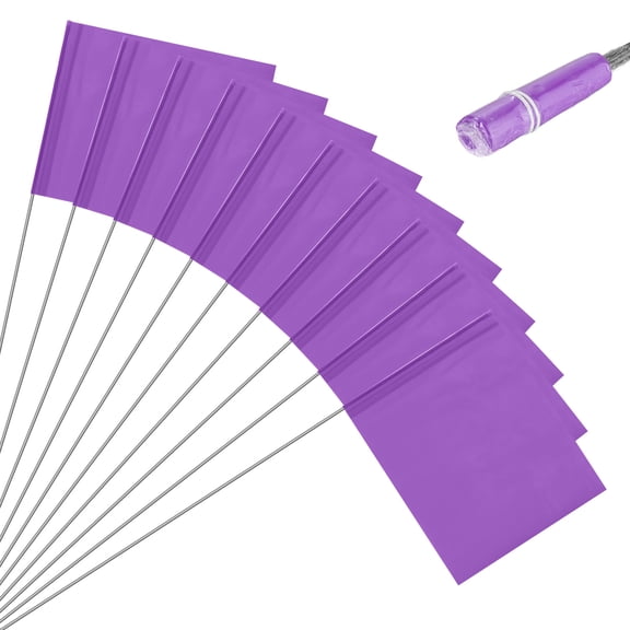 10-Pack Blank Marking Flags, 15x5.1x4 Inch Waterproof Yard Flags Marking for Lawn/Garden/Irrigation/Landscape/Sprinkler [Purple]