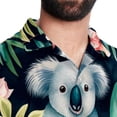 thumbnail image 5 of Koala Men's Short Sleeve Hawaiian Shirt, Casual Printed Button Down Beach Tops for Summer, Spread Collar Mens Shirts Unisex, 5 of 6