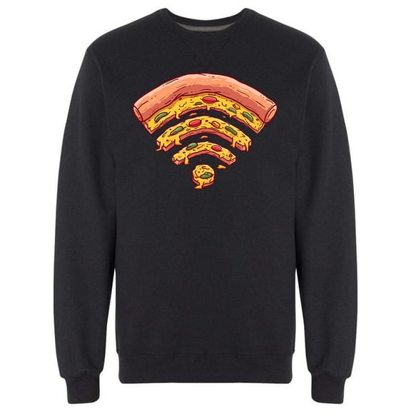 Pizza Wi Fi Shape Sweatshirt Men -Image by Shutterstock, Male Large
