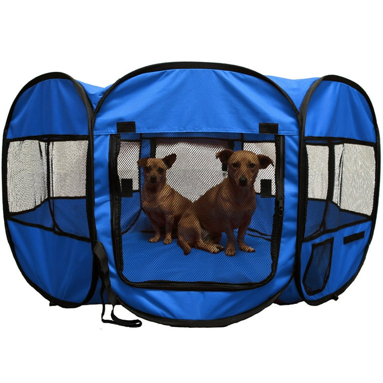Paws Pals Dog Playpen Soft Sided Mesh Portable Foldable Octagon