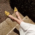 thumbnail image 4 of XYD Women Fashion Oversized Buckle Pointy Closed Toe Mules Thin High Heel Pumps Slip-ons Dress Casual Shoes Size 7 Yellow, 4 of 4