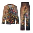 thumbnail image 3 of PoBuds Women's Long Sleeve Flannel Pajama Set Sleepwear Christmas Tree Light S, 3 of 5