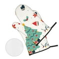 thumbnail image 3 of XMXT Waterproof Oven Mitts and Pot Holders Sets, Christmas Pattern Flat Design Sets Kitchen Cooking Heat Resistant, 4 Pcs, 3 of 8
