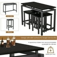 5 Piece Bar Table Set, Kitchen Counter Height Table with 4 Stools