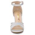thumbnail image 3 of Sandalias Tacones de Aguja Allegra K Brillantina Correa de Tobillo Plata 39, 3 of 7