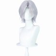 thumbnail image 1 of wonima44 KIRA KIRA Dantee Cosplay Wig 35cm/13.8’’ Game Devill Maay Crry 5 Dantee Wig Short Straight Gray Hair for Halloween Cosplay (Grey), 1 of 1