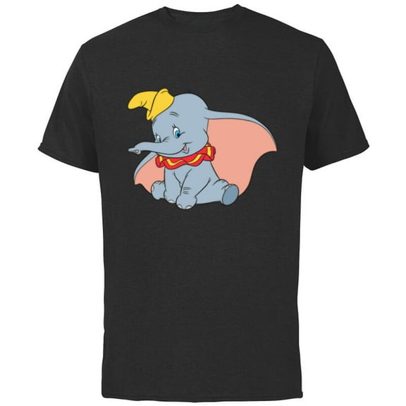 Disney Classic Dumbo Circus Elephant - Short Sleeve Cotton T-Shirt for Adults - Customized-Black