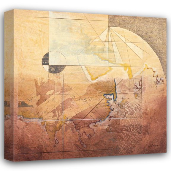 Susan Osborne 15x15 Gallery Wrapped Canvas Wall Art Titled - Map Adventures II