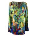 thumbnail image 4 of Pompotops T-shirt à Manches Longues Décontracté Mode Automne Col en V Imprimé pour Femmes, 4 of 4