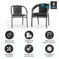 thumbnail image 3 of Flash Furniture Lila 4 Pack Gray Rattan Indoor-Outdoor Restaurant Stack Chair, 3 of 16