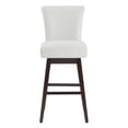 thumbnail image 4 of CHITA 30 in Upholstered Swivel Counter Bar Stools with Back&Wood Legs Set of 2, Faux Leather in White, 4 of 9
