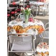 thumbnail image 4 of Outdoor Tablecloth with Umbrella Hole and Zipper, Orange Fall Pumpkins Round Table Cloth 54 Inch Waterproof Tablecloth, Thanksgiving Floral Maple Leaf Picnic Table Cover for Patio Camping, 4 of 7