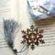 thumbnail image 5 of 4Pcs Marcador de borlas en forma de copo de nieve de metal Marcador de estilo chino Marcador clásico de nieve, 5 of 7