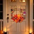 thumbnail image 4 of Fall Front Door Floral Swag, Artificial Thanksgiving Maple Leaves Door Hanging with Daisy Pumpkin, Autumn Harvest Twigs Swag Wreath for Farmhouse Mantel Wall Indoor Outdoor Home Decor, 4 of 6
