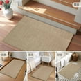 thumbnail image 6 of Beige 2x3 Door Mat Rug, Farmhouse Burlap Solid Brown Color Modern Linen Texture Non-Skid Rubber Backing Large Rectangle Rugs - Living Room Bedroom Home Office, Indoor Floor Mat Carpets Washable Rug, 6 of 9