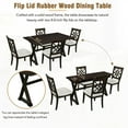 thumbnail image 2 of Royard Oaktree 5-piece Dining Table Set with Extendable Rectangular Dining Table and 4 Upholstered Dining Chairs, Flip Lid Wood Dining Table Console Table for Dining Room Living Room, Dark Walnut, 2 of 8