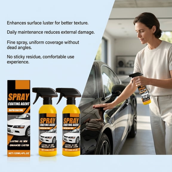 Nano Spray For Cars 2 Pack 120ml Car Coating Spray Hydrophobic Sealant For Shine & Protection