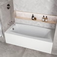 thumbnail image 3 of Streamline NAL-5480-PBR 60 in. x 30 in. Acrylic Left-Hand Drain Alcove Bathtub in Glossy White With External Drain in Polished Brass, 3 of 8