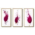 thumbnail image 2 of Designart "Viva Magenta Splatter Painting II" Abstract Painting Framed Wall Art Set Of 3 - Red Modern Frame Gallery Wall Set For Home Decor, 2 of 6