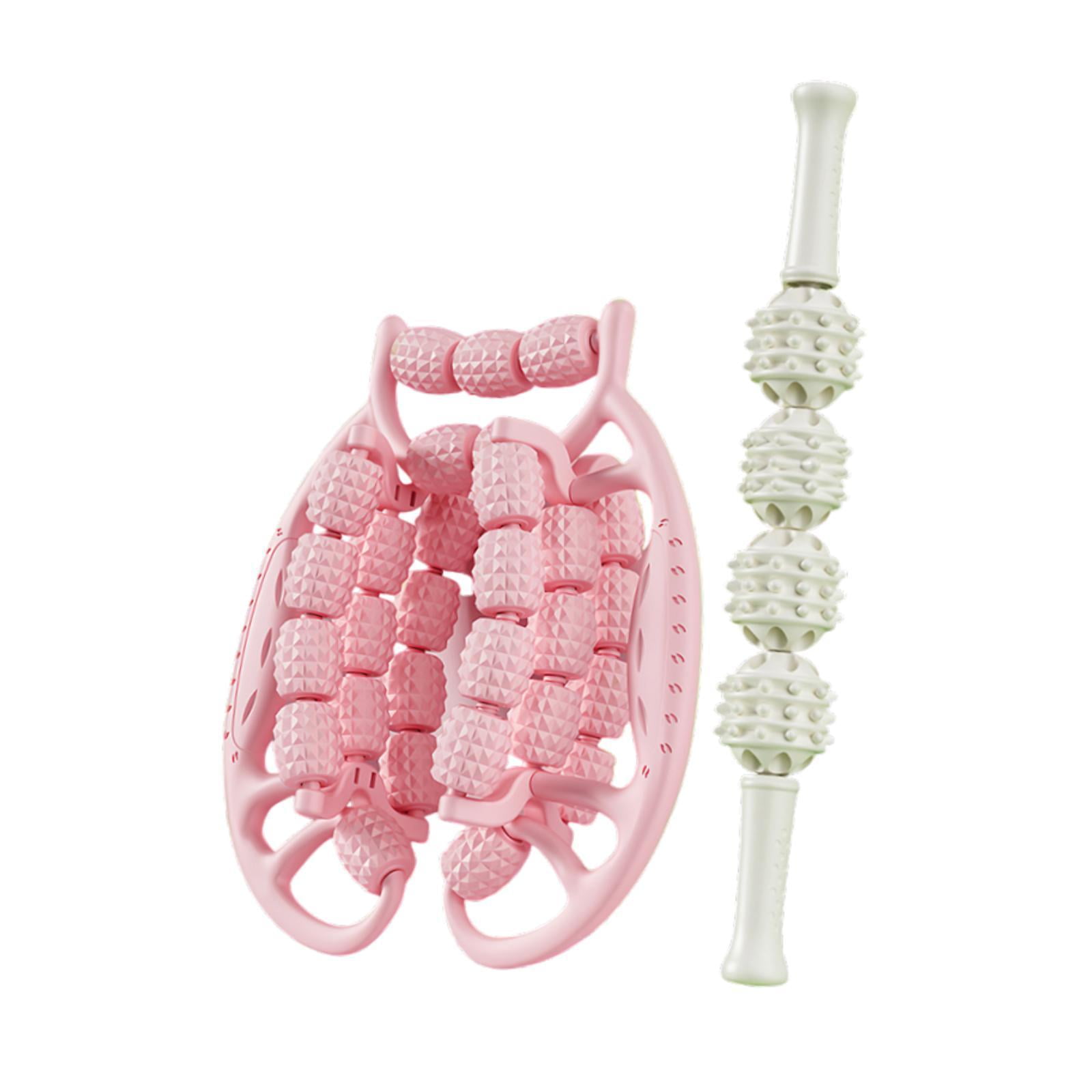 harayaa 2Pcs Muscle Relax Roller Foam Massage Rollers for Calf Elbow Hands Pink