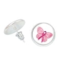 thumbnail image 2 of Pink Ribbon Stud Earrings For Breast Cancer Awareness Stylish And Elegant Accessories Earring For Women, 2 of 6