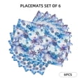thumbnail image 3 of Placemats Set of 4 / 6, Icy Blue Snowflakes Placemats for Dining Table Indoor/Outdoors Heat Resistant Washable Placemats 18" x 12", 3 of 8