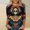 007 Multicolor, variant on Women's Day of The Dead Print T-Shirt Crew Neck 3/4 Sleeve Loose Fit Mexican Skull Tee