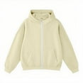thumbnail image 4 of HongQid Hoodies for Women Soft Zip Up Hooded Long Sleeve Casual Oversized Sweatshirt Hooded Tops, 4 of 8