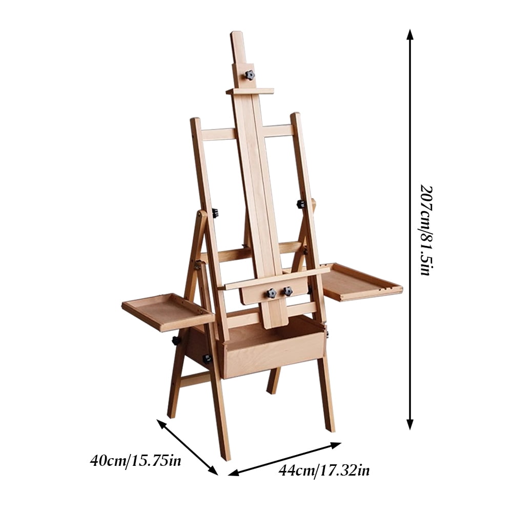 SHegdu Portable Foldable Flat Easel for Painting,Adjustable Large Painting Easel with with Drawer Tray,for Tripod Field Easel for Adults, Artists, Beginners - Natural