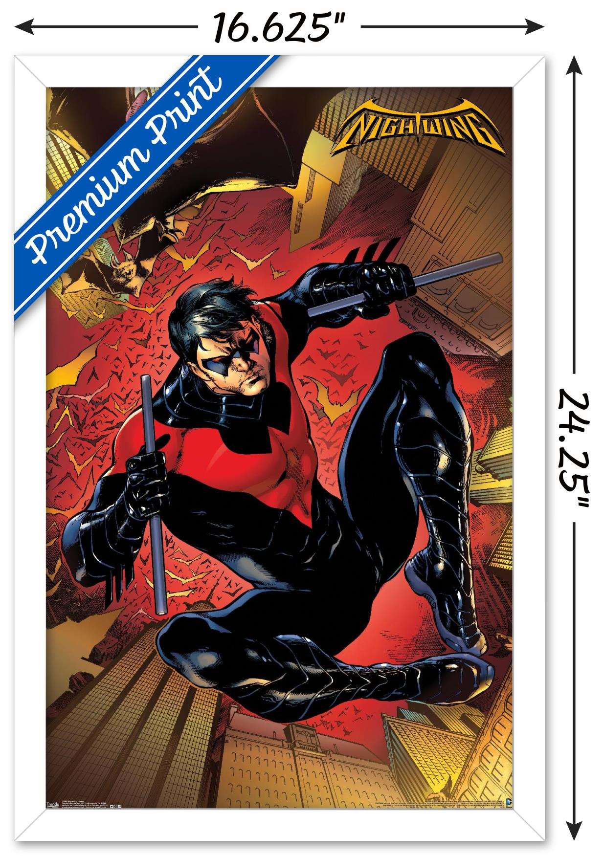 DC Comics - Nightwing - Jump Wall Poster, 14.725" x 22.375", Framed