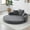 Grey, variant on Convertible Loveseat Sofa Bed, Round Sofa Bed, Foldable Futon Sofa, Boneless Sofa Couch, Corduroy Floor Lounge Sofa Bed Compressed Sofa Couch for Living Room, No Assembly Required, White