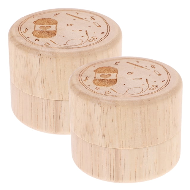 MasteelfCA 2pcs Infant Teeth Containers Baby Memorial Boxes Wooden Teeth Holders Kids Accessory