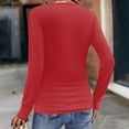 thumbnail image 5 of Gglogagt Women's Deep V Neck 3/4 Sleeve Cross Surplice Wrap Tops Red XL, 5 of 6