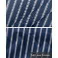thumbnail image 6 of Navy Blue Stripes Linen Curtain Valance for Bedroom/Bathroom/Kitchen/Living/Dining Room Window,Geometric Vertical Striped Modern Minimalist Pocket Topper Drapes Decorative Cafe Drapery Panel 60"x18", 6 of 6