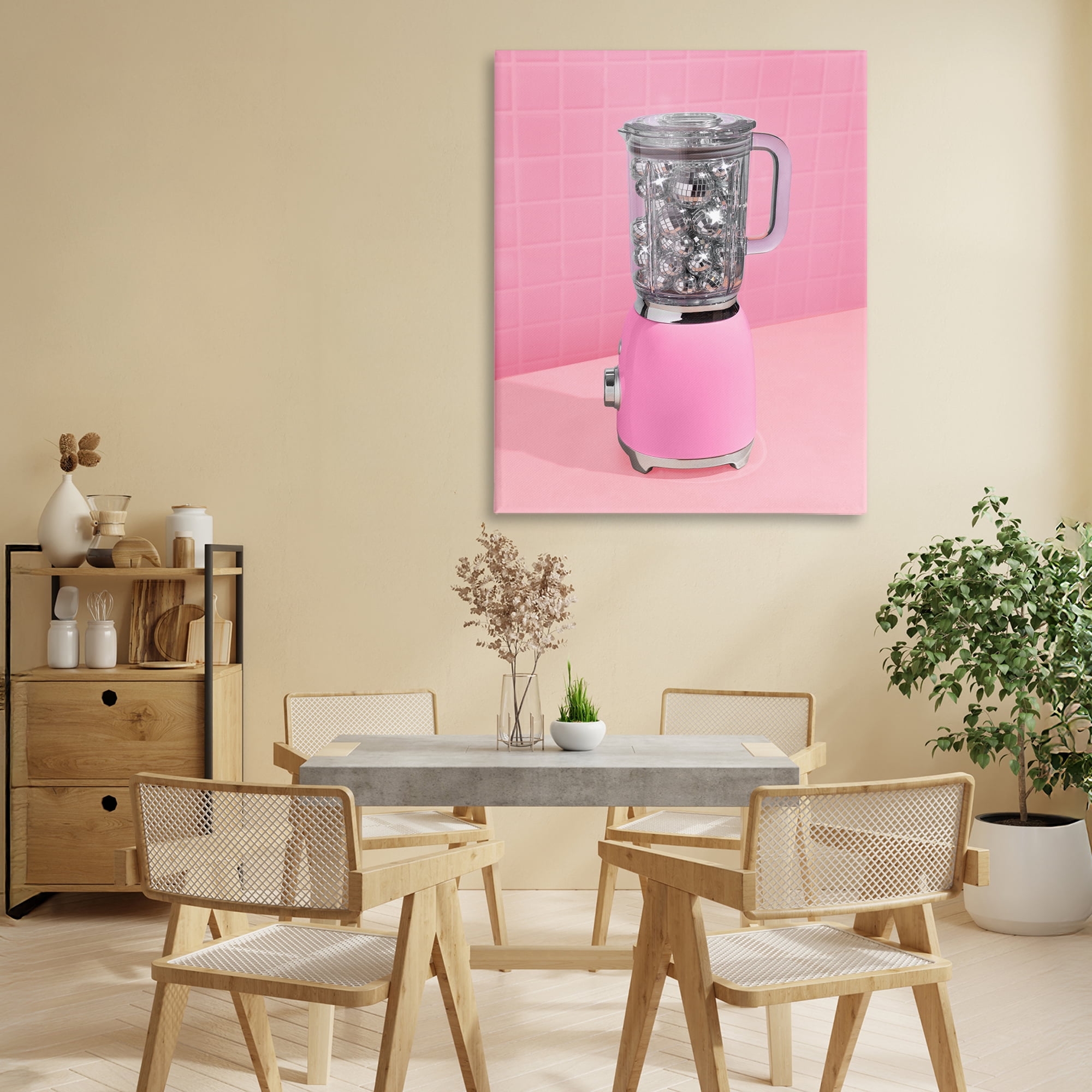 Stupell Industries Disco Drink Blender over Pink Canvas Wall Art, design by LISH Creative