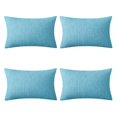 thumbnail image 1 of Deconovo Fundas de cojines decorativas - Juego of 4 Soft Linen Cushion Covers, Machine Washable Pillowcases for Sofa, Coral Green, 12x20 Inch, 1 of 7