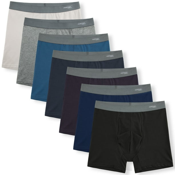 INNERSY Boxer Briefs with Open Fly Cotton Stretch Underwear for Men 7