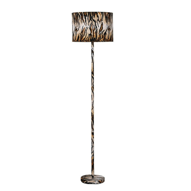 Fabric Wrapped Floor Lamp With Animal, Zebra Print Floor Lamp