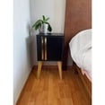 thumbnail image 2 of Buro Recamara Mueble Noche Lineas doradas Led Color Negro, 2 of 3