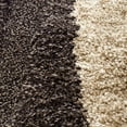 thumbnail image 3 of SAFAVIEH Florida Ellen Abstract Shag Area Rug, Dark Brown/Beige, 5' x 5' Square, 3 of 7