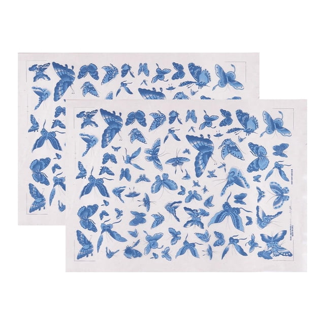 2 calcomanías bajo cubierta, papel de transferencia para arcilla cerámica, resistente, hecho a mano, creativo, fácil de usar para calcomanías de esmal Mariposa