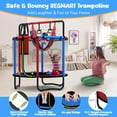 thumbnail image 4 of Mini Trampoline for Kids with Basketball Hoop, SEGMART 55'' Indoor Outdoor Toddler Trampoline with Enclosure Net, Swing, Sandbag, Ring, Ocean Balls, Round Small Trampoline Gift for Boys Girls, Blue, 4 of 11