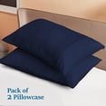 thumbnail image 4 of 800 Thread Count Egyptian Cotton 2-Piece Pillowcase Set with Envelope Closure, Standard Size (20" x 26") Navy Blue Solid, 4 of 4