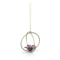 Swarovski Garden Tales Hibiscus Ball Holiday Ornament, Purple Crystals