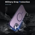 thumbnail image 6 of Dteck Camera Metal Ring Stand Case for iPhone 15 Plus / 14 Plus,Shockproof TPU Magnetic Mag-Safe Case Matte PC Slim Back Cover,Purple, 6 of 6