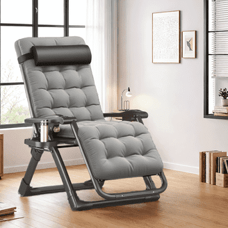 Lacoo Widened Seat Zero Gravity Chair with Headrest, Black - Main Image