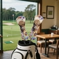 thumbnail image 4 of Yuyamidu Highland Cow Golf Headcovers Boho Flowers Golf Club Head Covers Driver Fairway Wood Hybrid Golf Head Cover, Waterproof PU Leather, 4 of 7