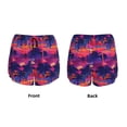 thumbnail image 3 of Balery Retro Palms Pattern Women's Running Shorts with Liner 2 Pockets Elastic Workout Athletic Gym Yoga Shorts-Small, 3 of 7